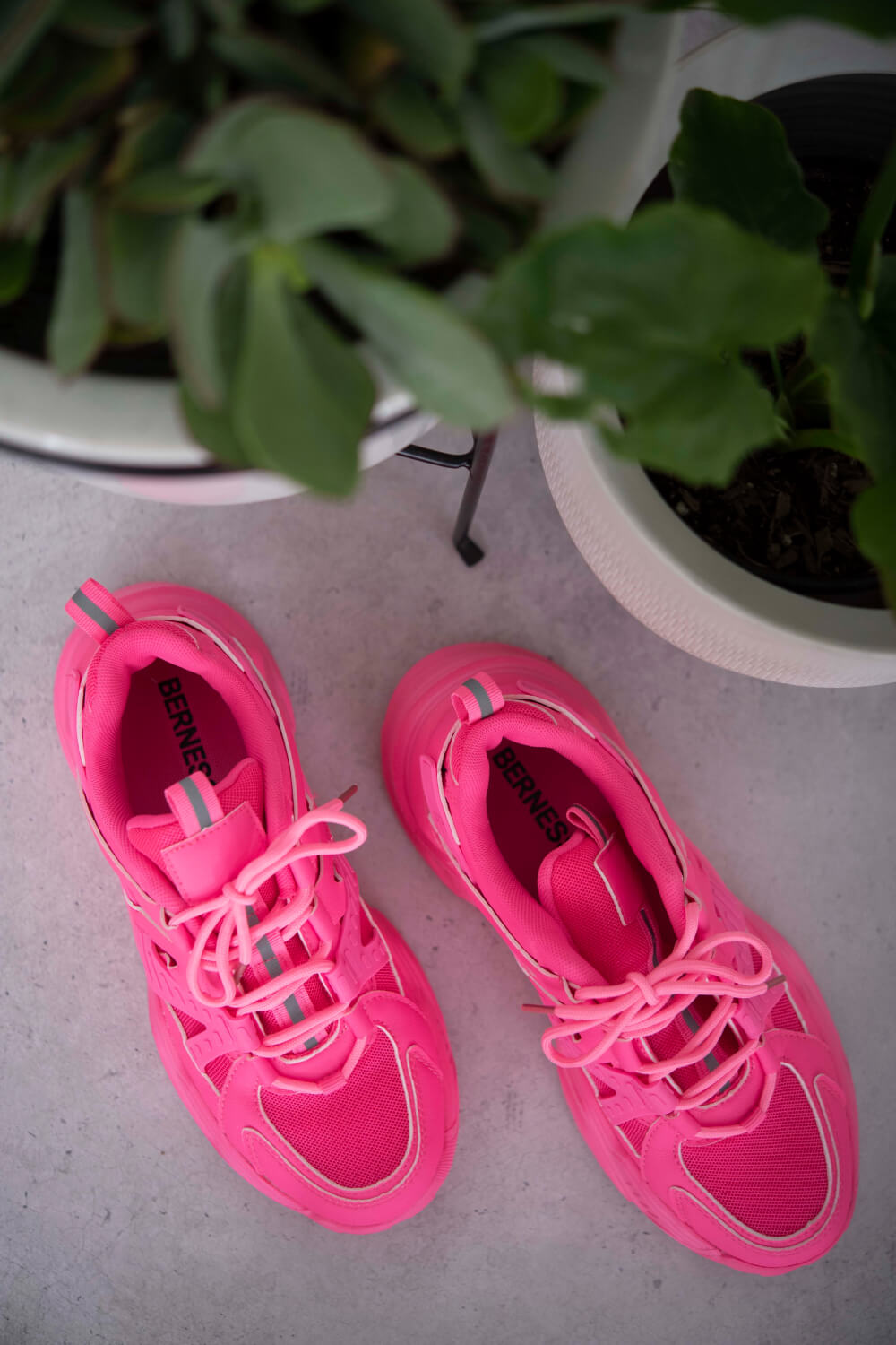 Running Late Chunky Sole Sneakers in Hot Pink