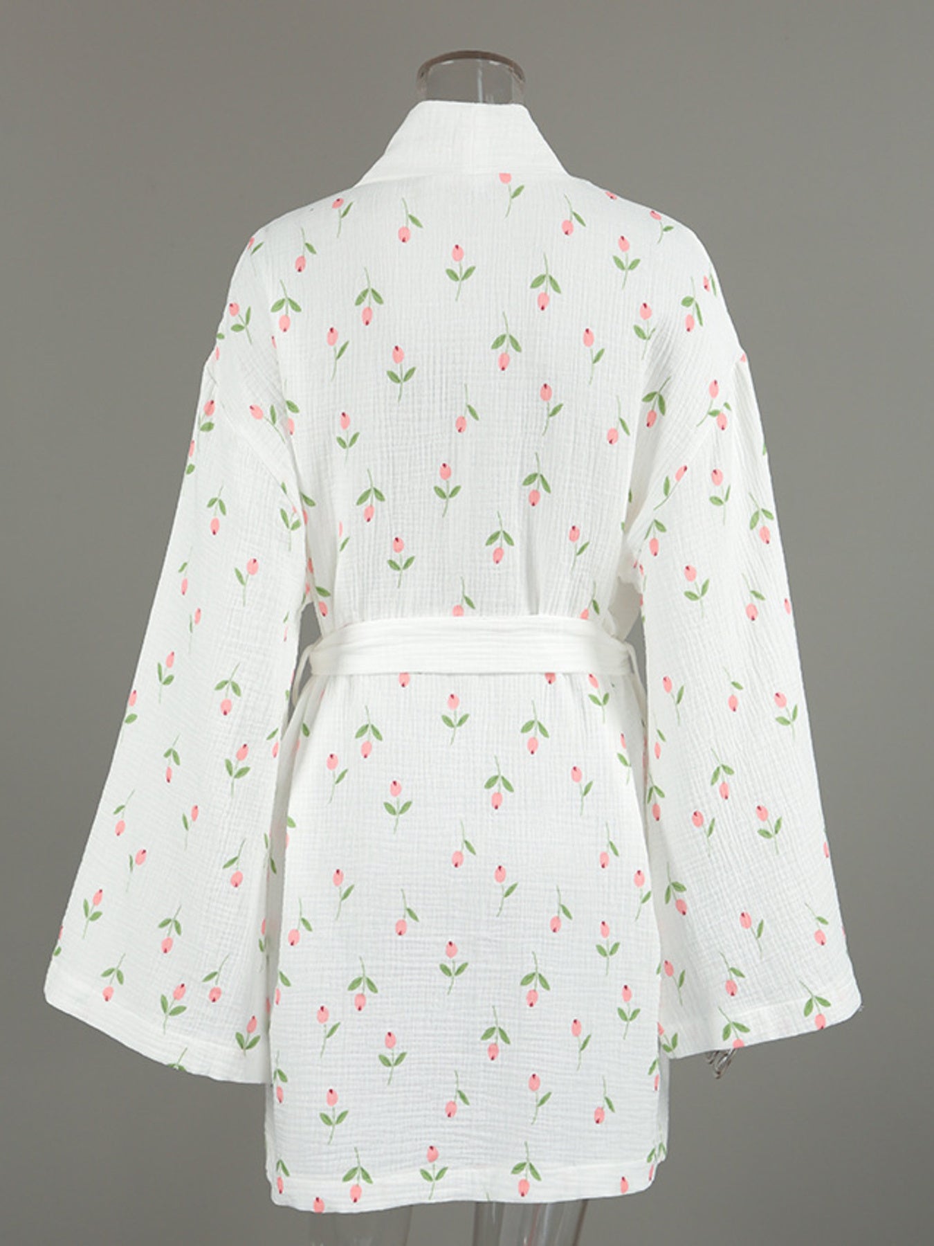 Floral Print Lightweight Lounge Nightgown, back view