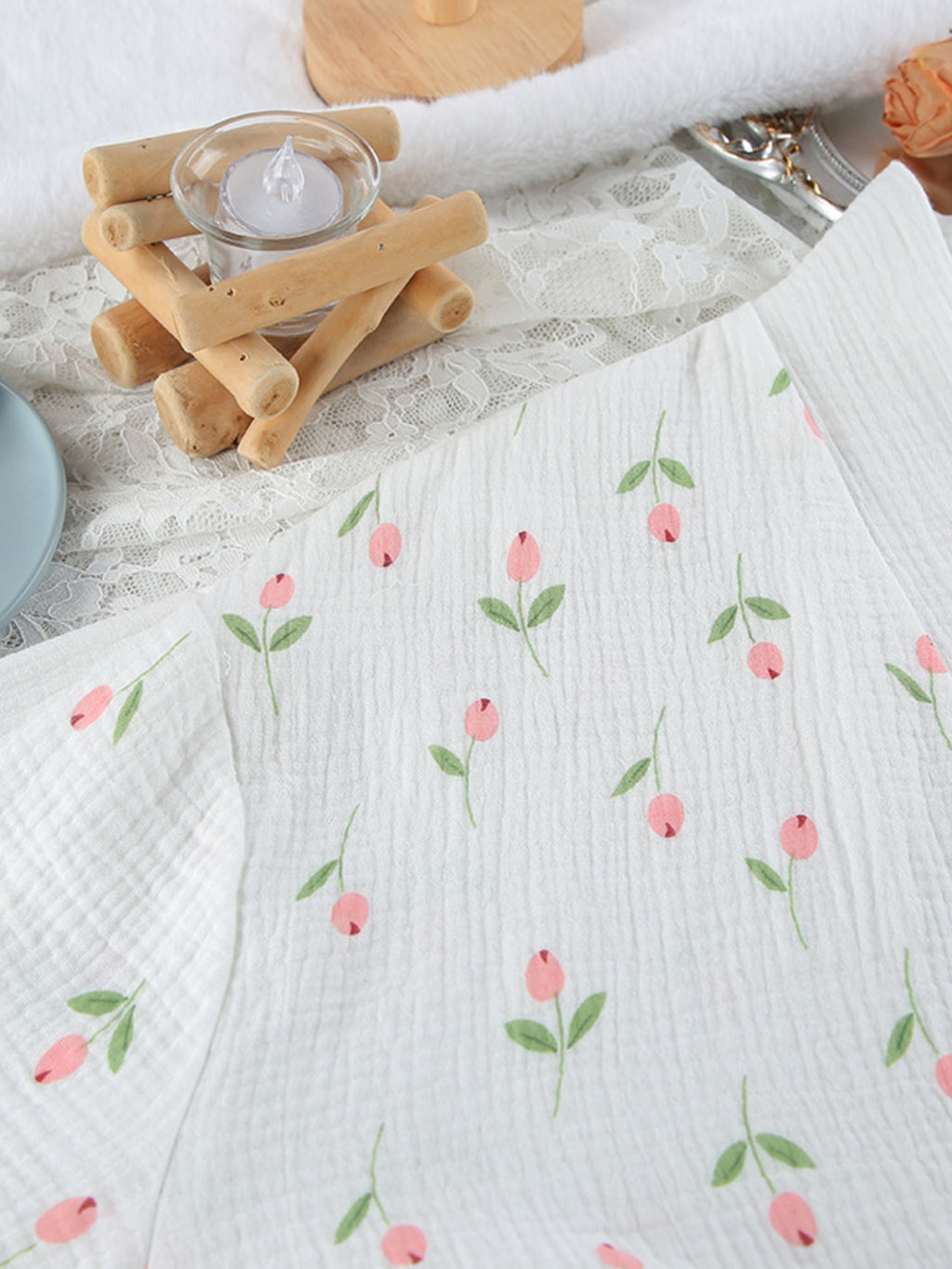 Floral Print Lightweight Lounge Nightgown with pink floral print