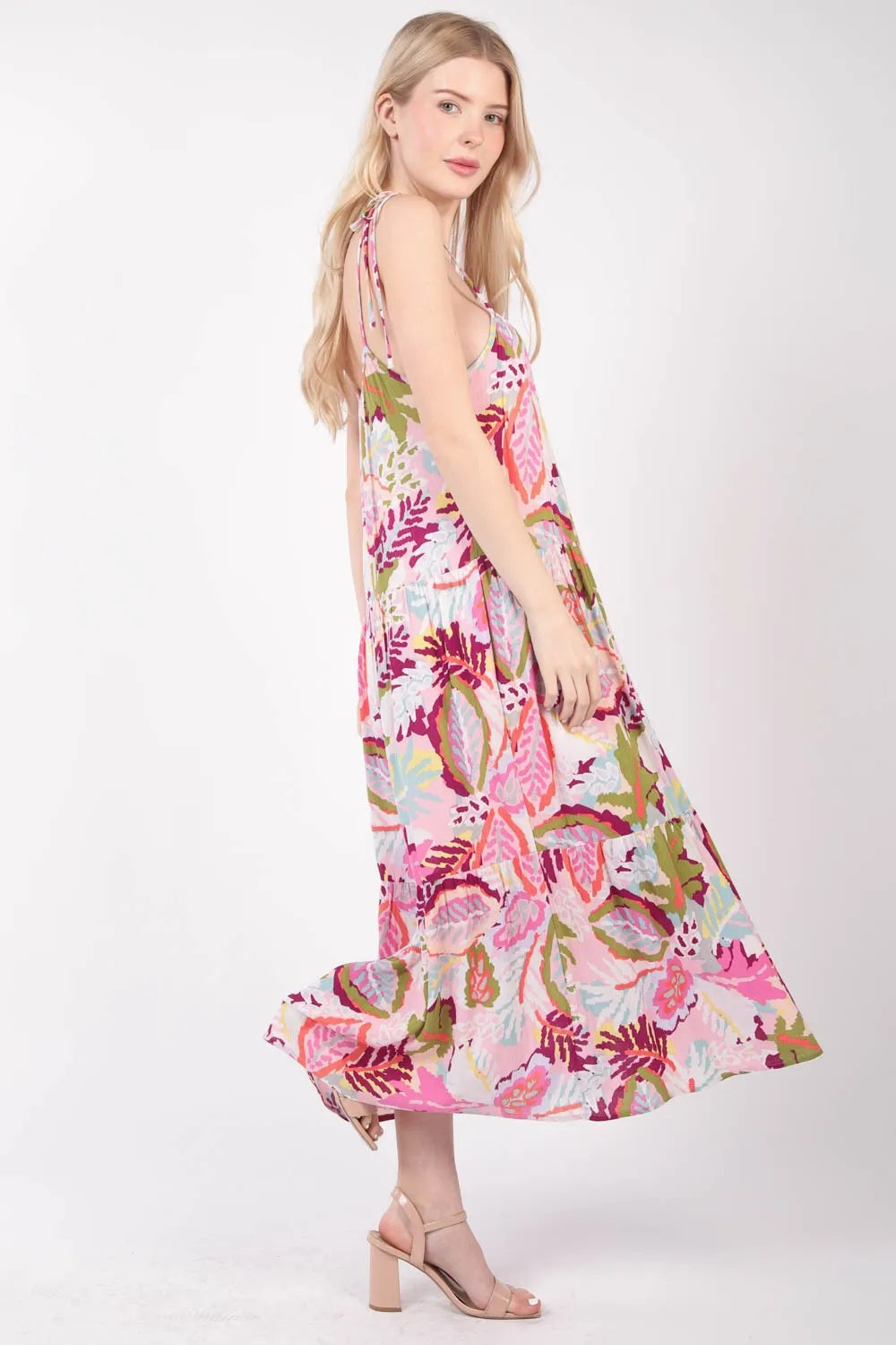 Tropical Printed Cami Midi Dress