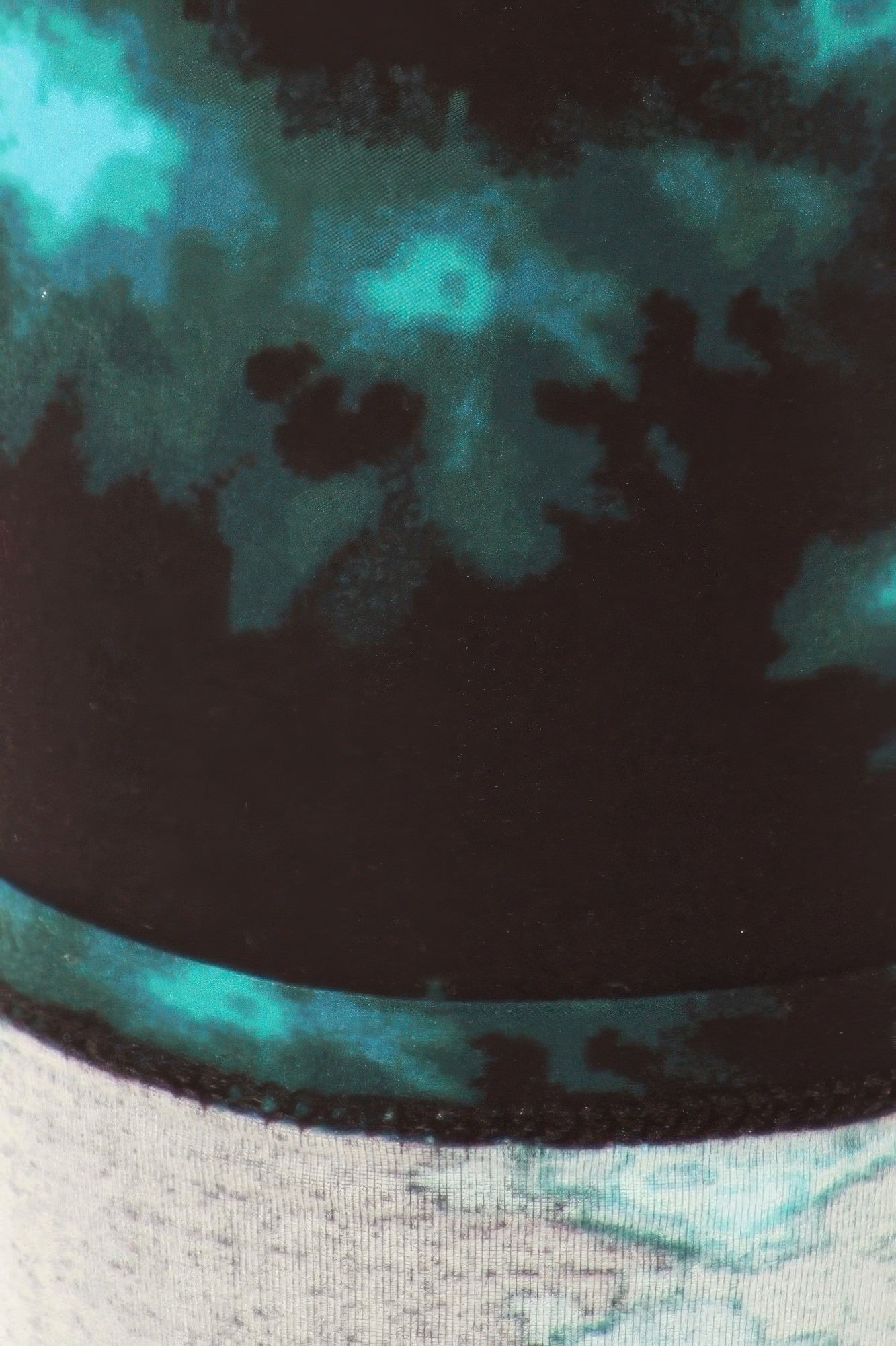 Tie-Dye Full-Length High-Waist Leggings with a dark teal and black pattern