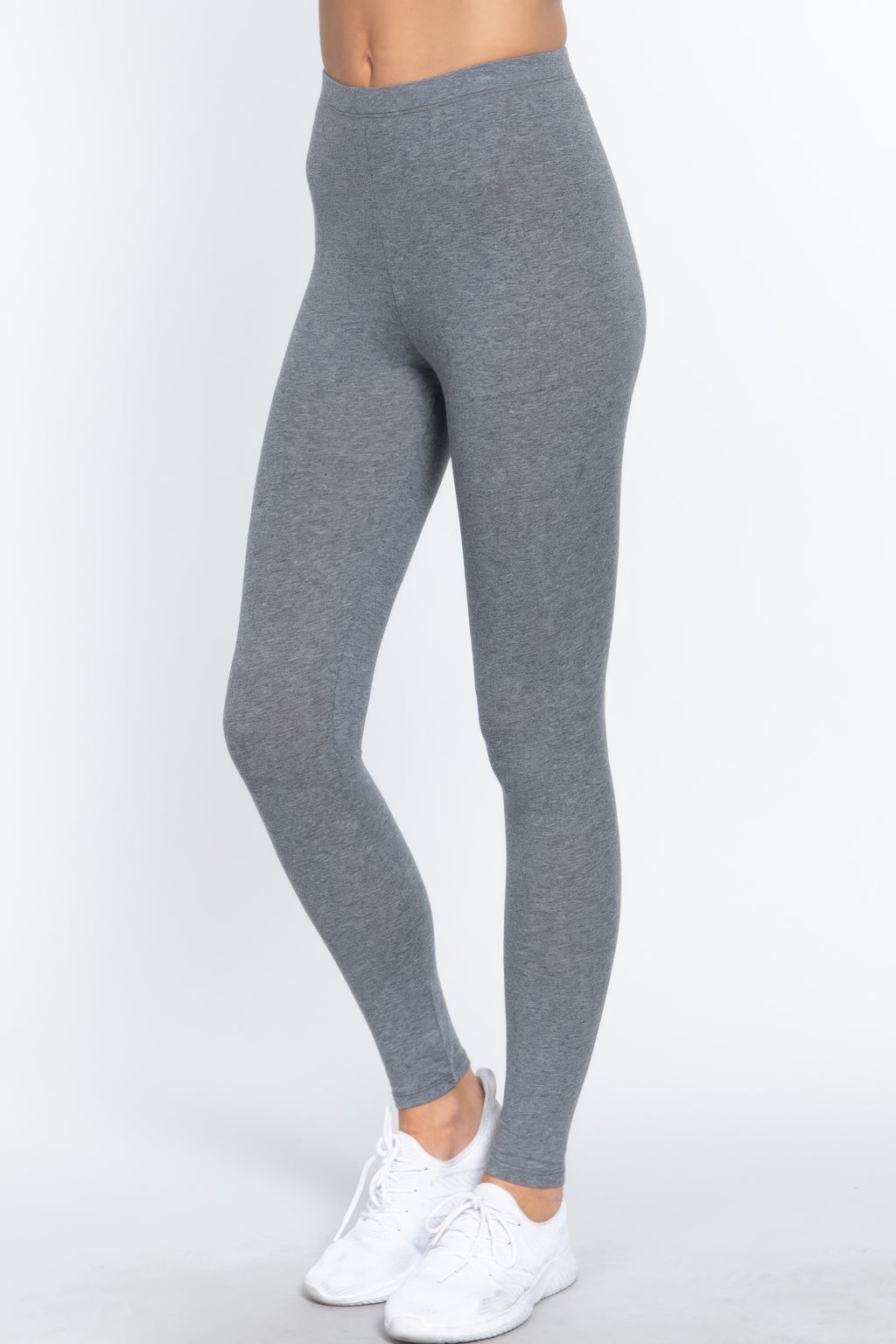 Grey Cotton Spandex Leggings