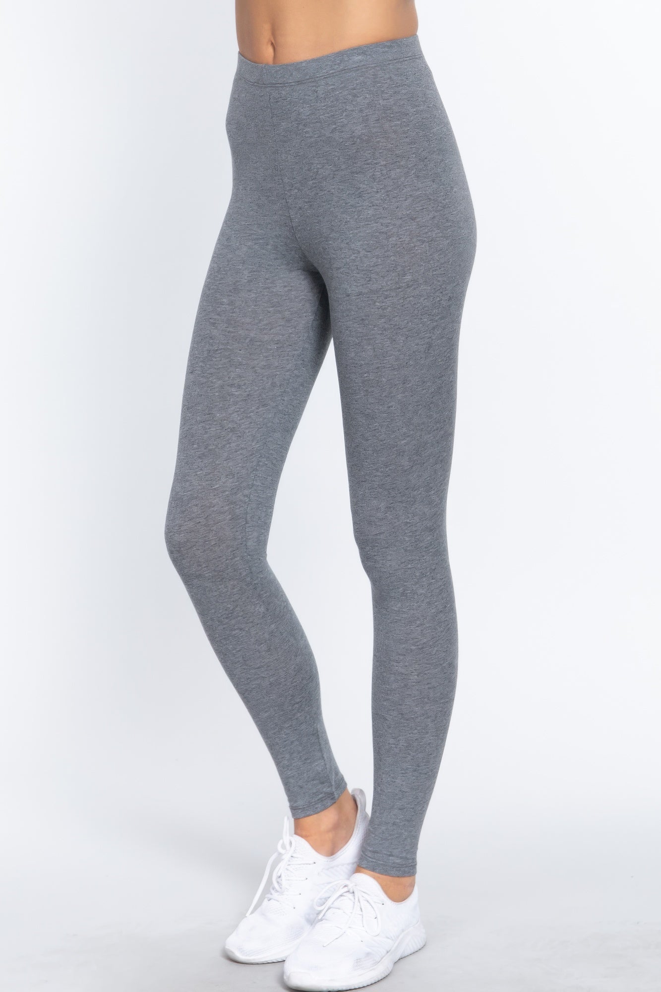 Grey Cotton Spandex Leggings