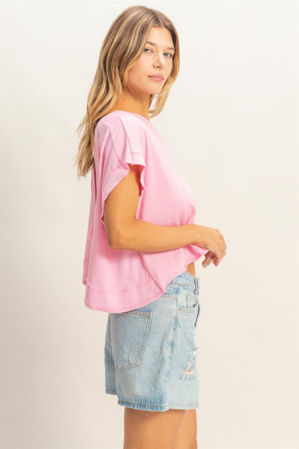 Petal Rose Boxy Cropped Tee