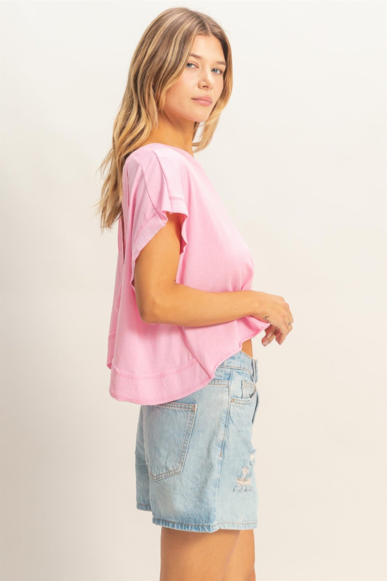 Petal Rose Boxy Cropped Tee