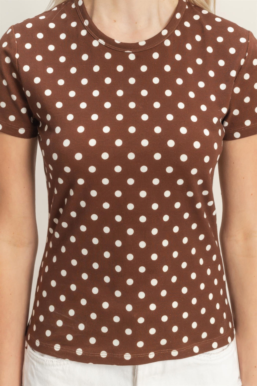 Cocoa Mocha Polka Dot Top