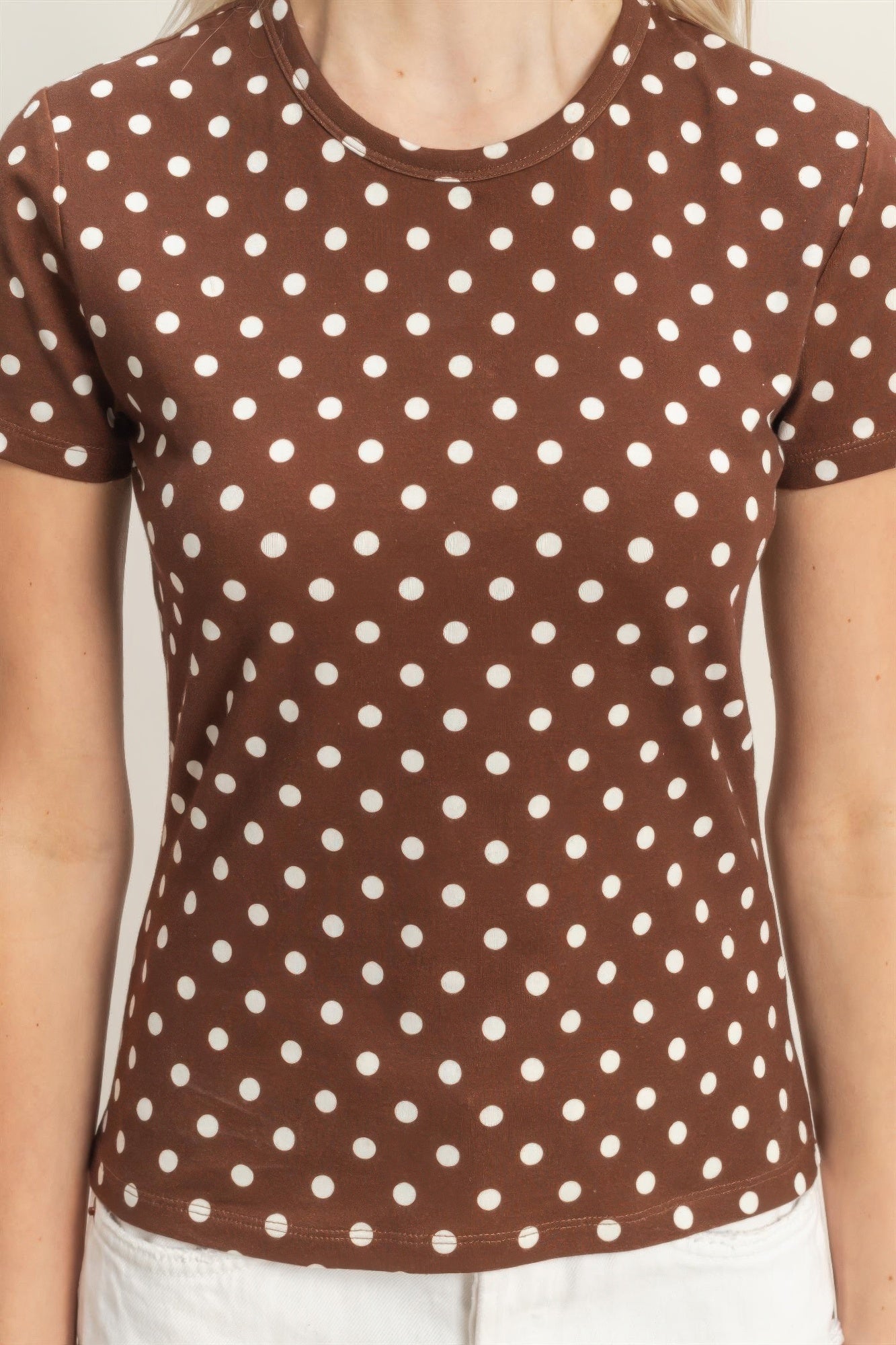 Cocoa Mocha Polka Dot Top