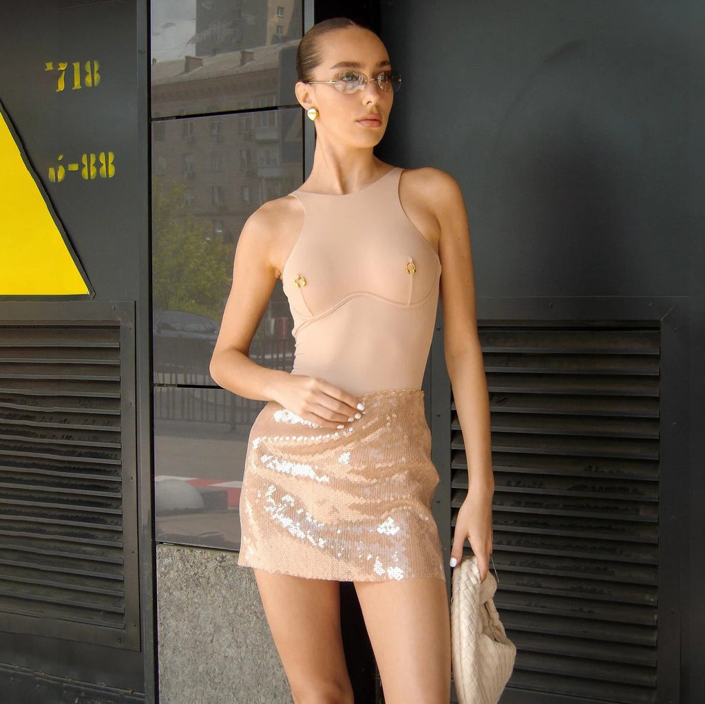 Skin high cut two piece swimsuit set