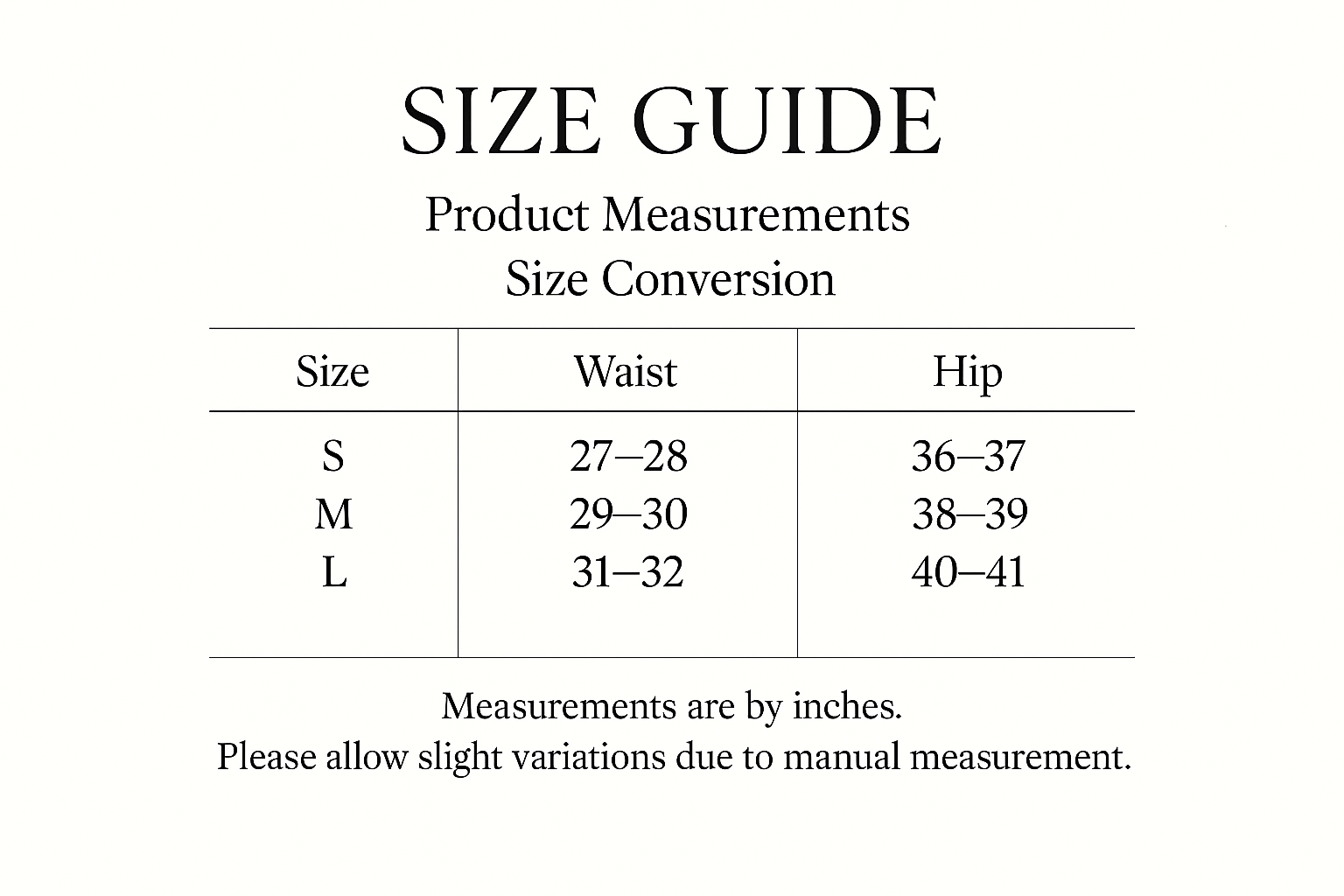 Size chart for Petal Glow Asymmetrical Hem Wide‑Leg Pants