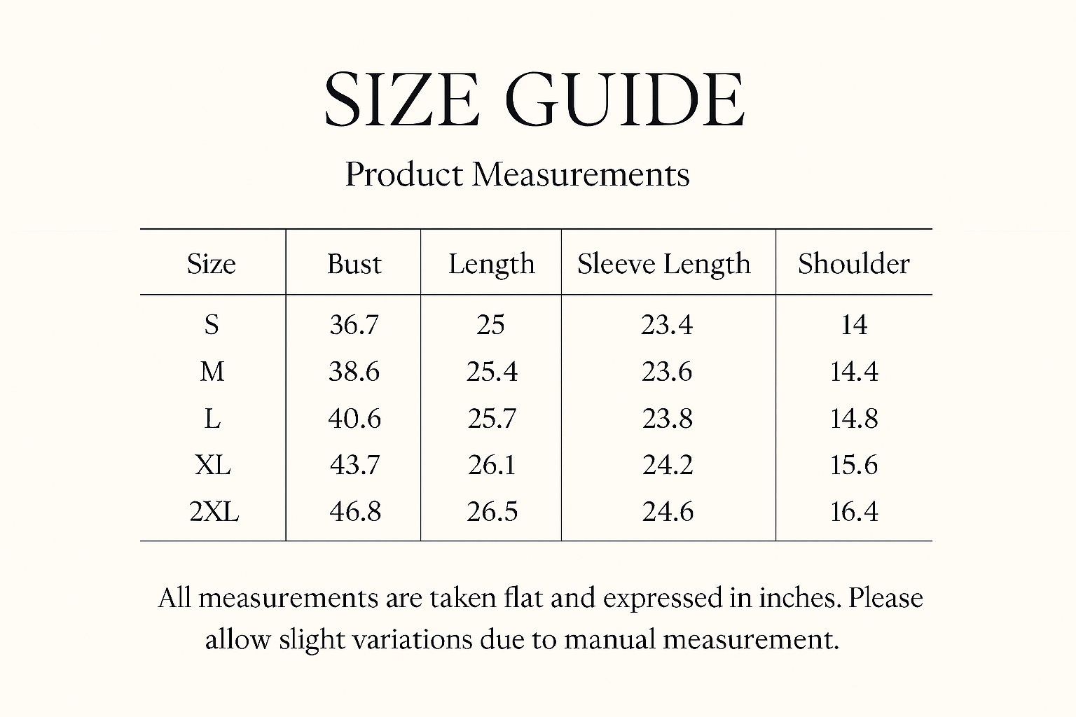 Size chart for Plaid Button‑Front Relaxed Shirt