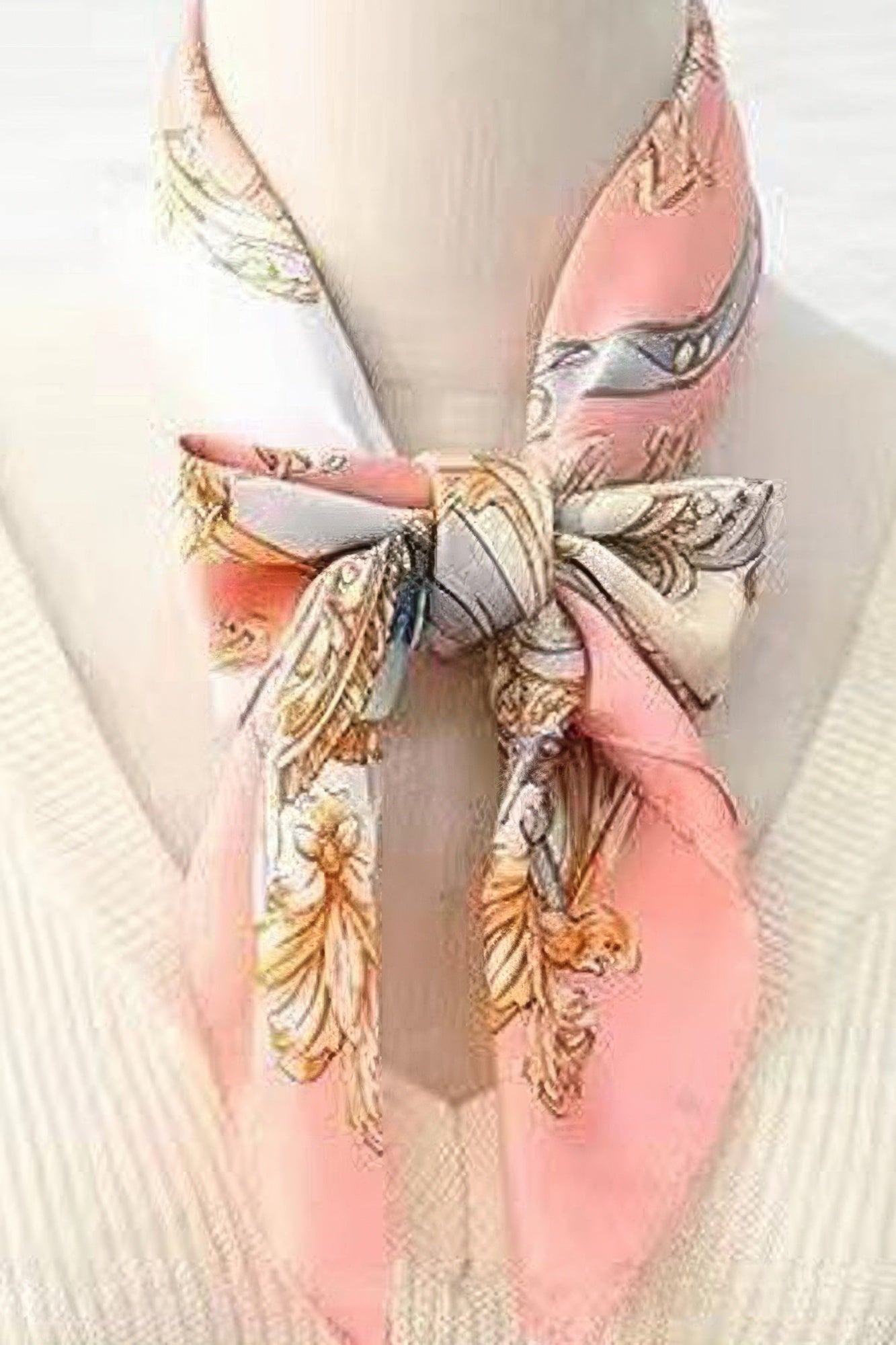 Multi Print Bandana tied around neck