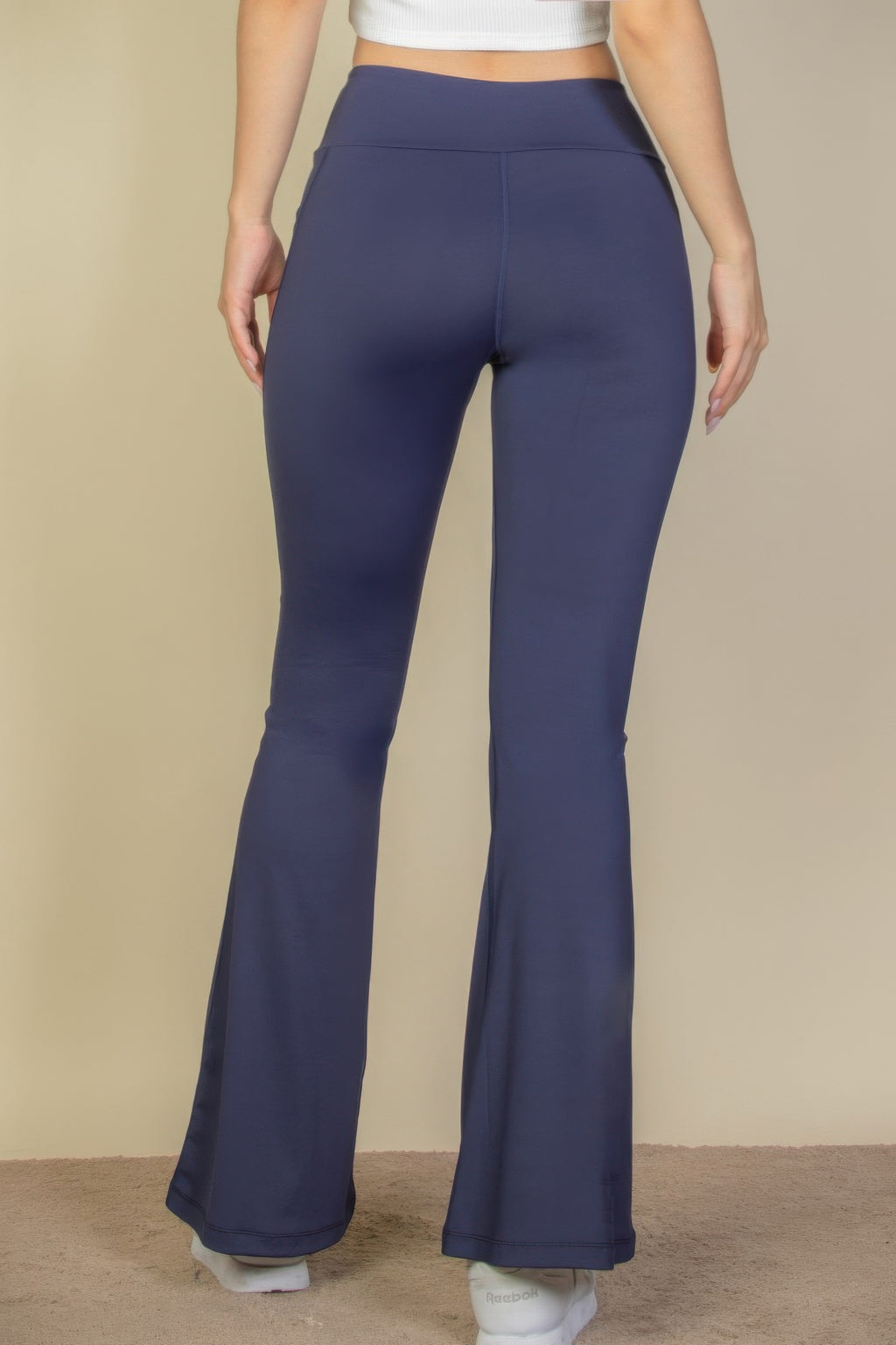 High-Waist Flare Leggings with Side Pockets, rear view