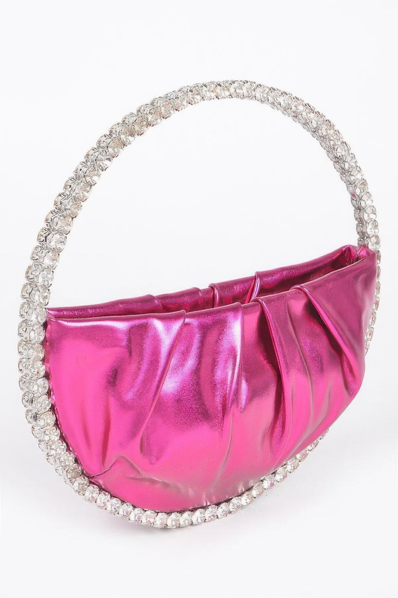 Metallic Luna Bag with stone handle