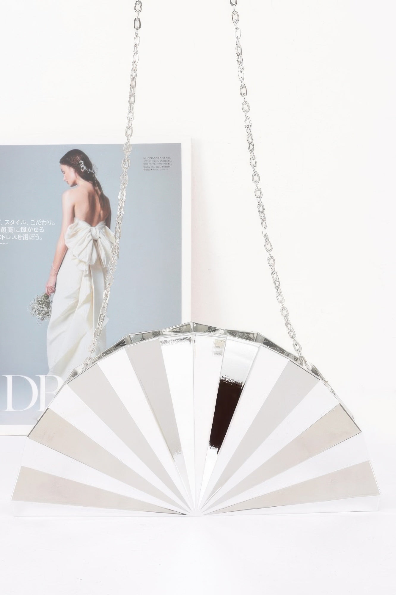 Metallic Acrylic Party Clutch with silver chain strap