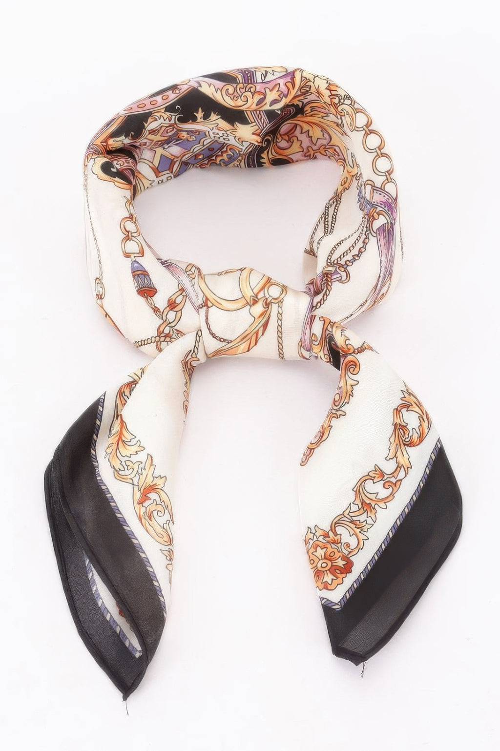 Multi Print Bandana with chain and floral patterns