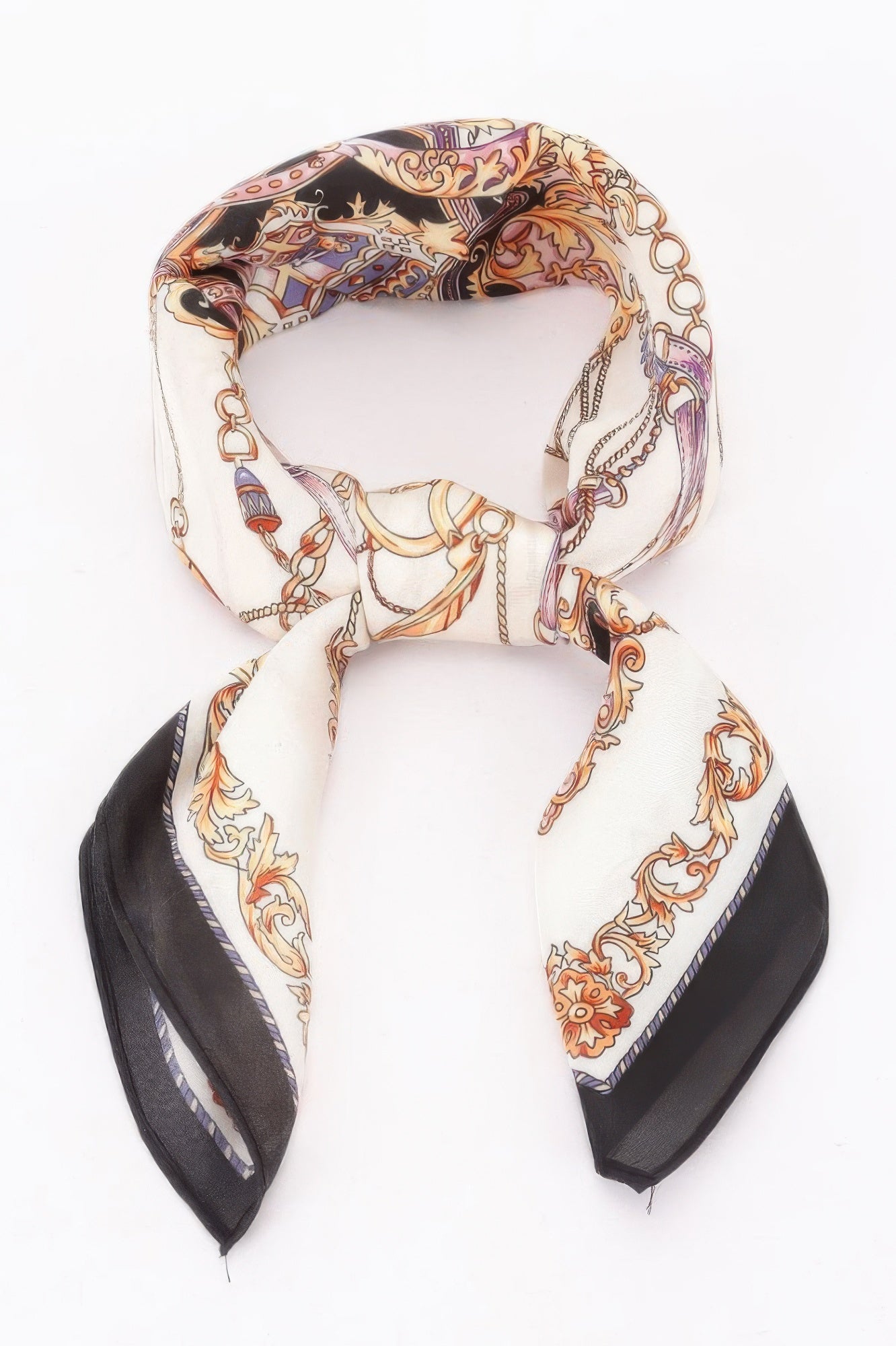 Multi Print Bandana with chain and floral patterns