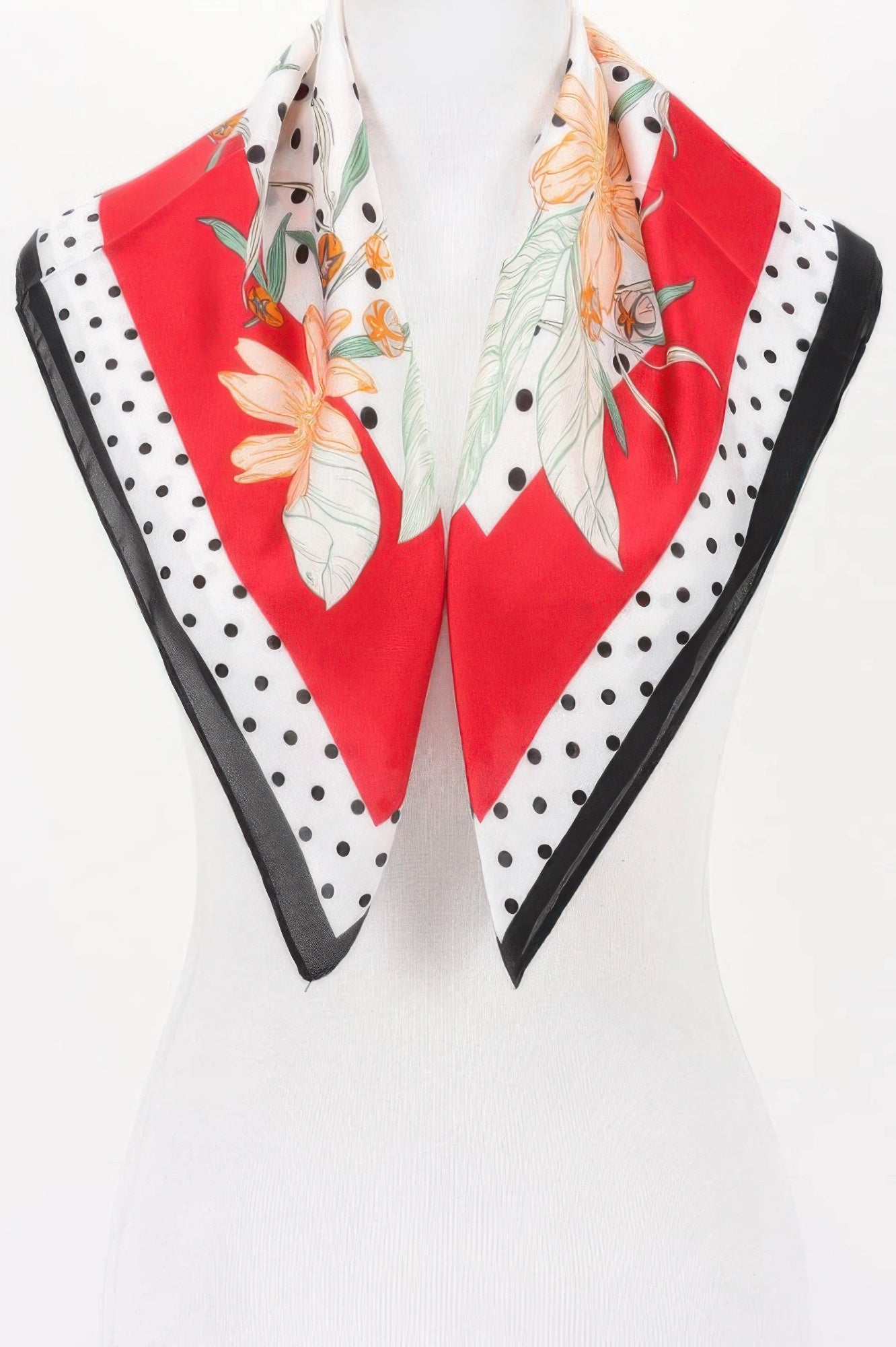 Multi Print Bandana with red, white, black, and floral patterns