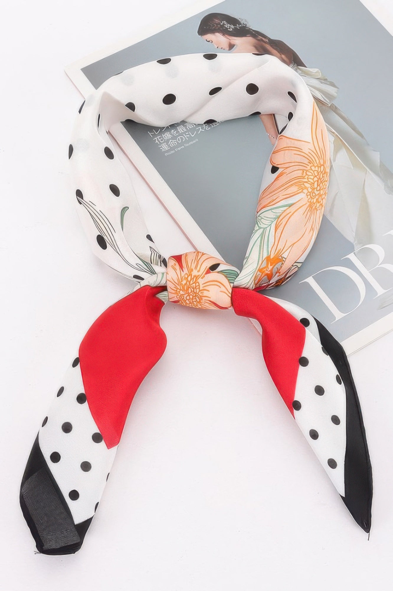 Multi Print Bandana with polka dots, red, and floral patterns