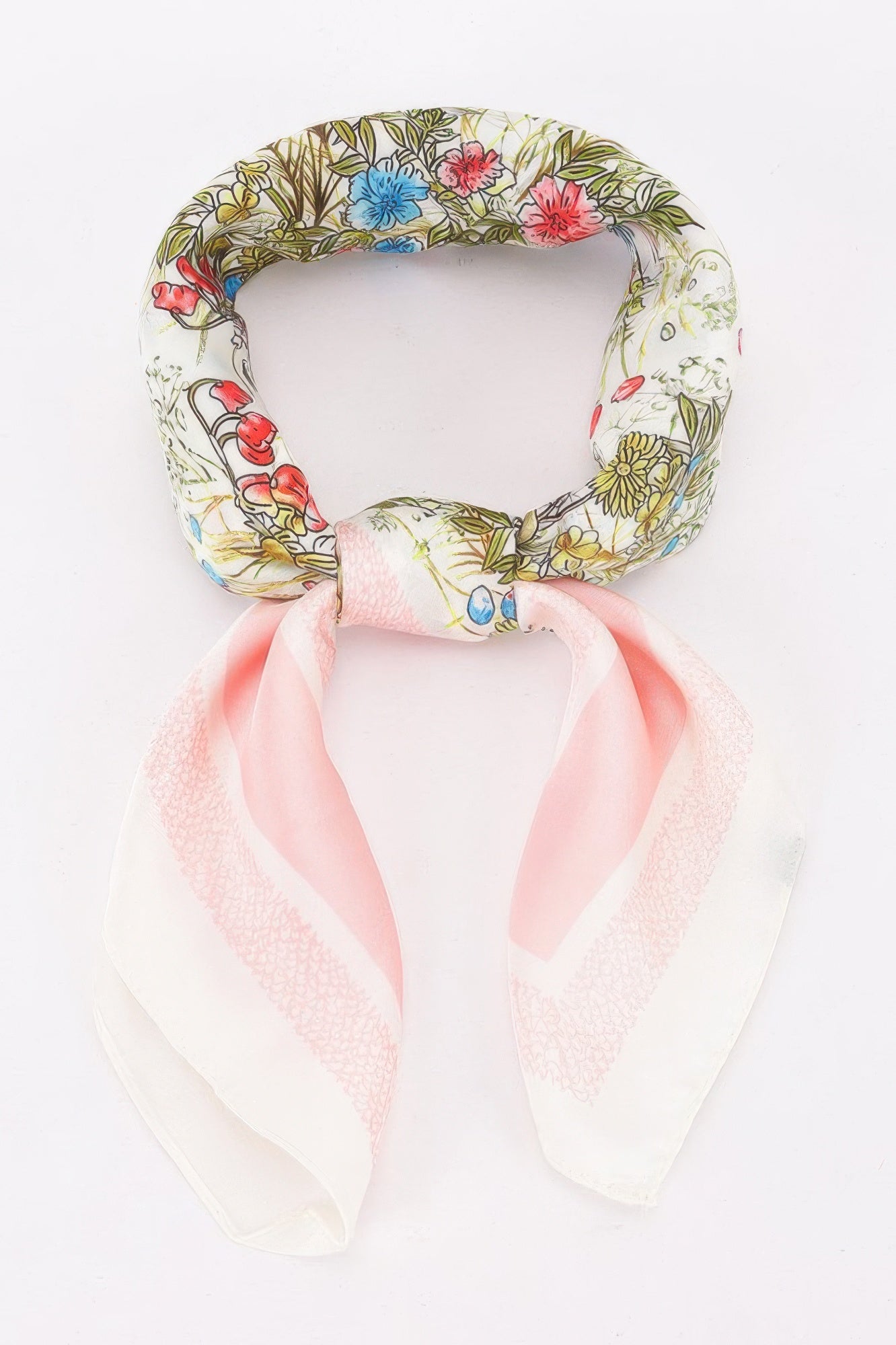 Multi Print Bandana with floral pattern and pink accents
