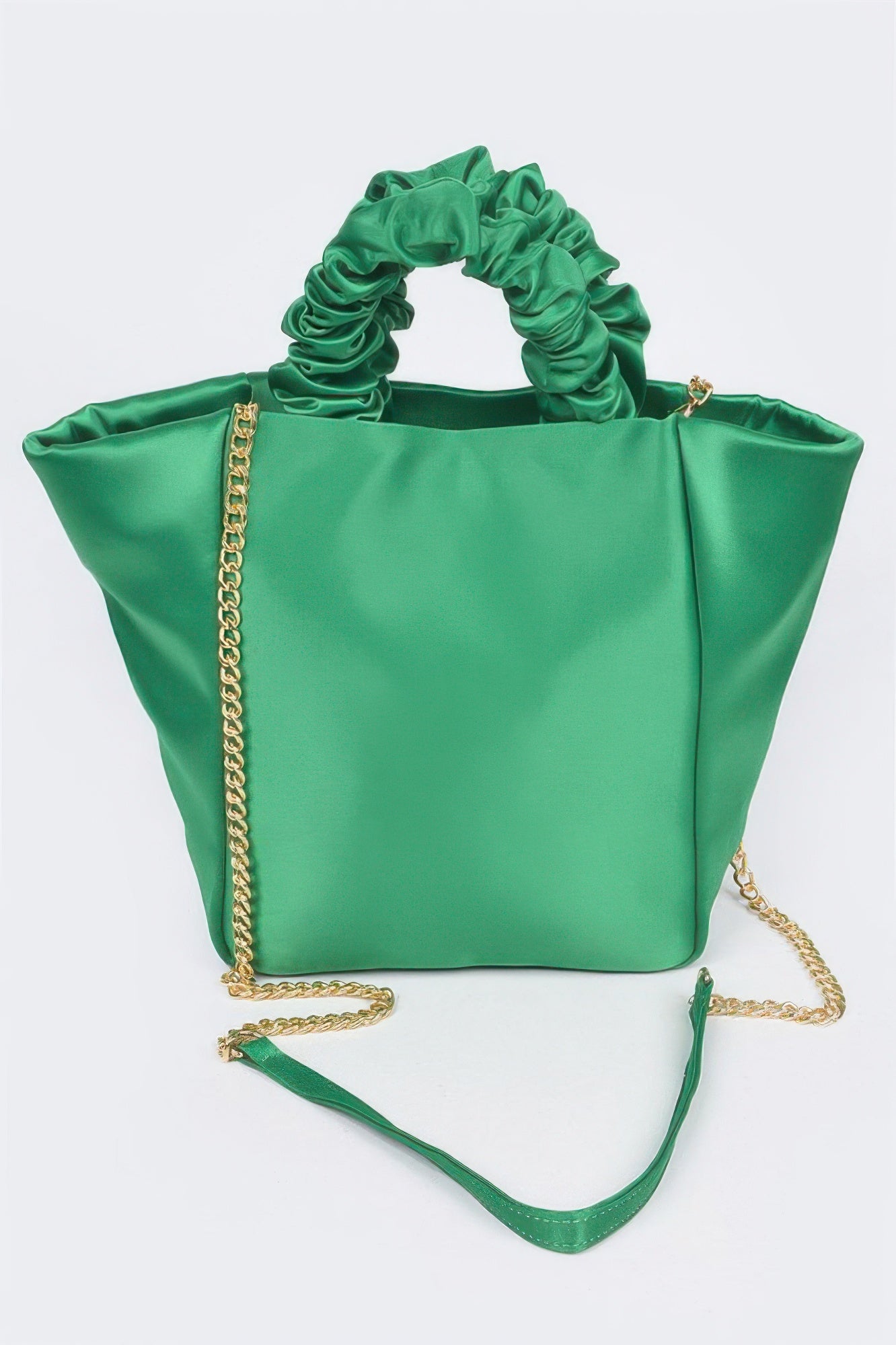 Satin Tote Bag with chain