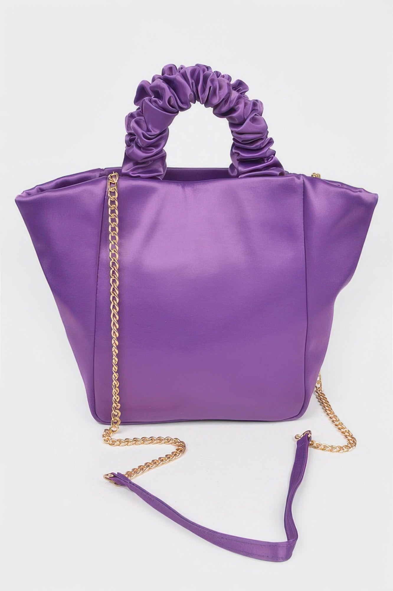 Satin Tote Bag with chain